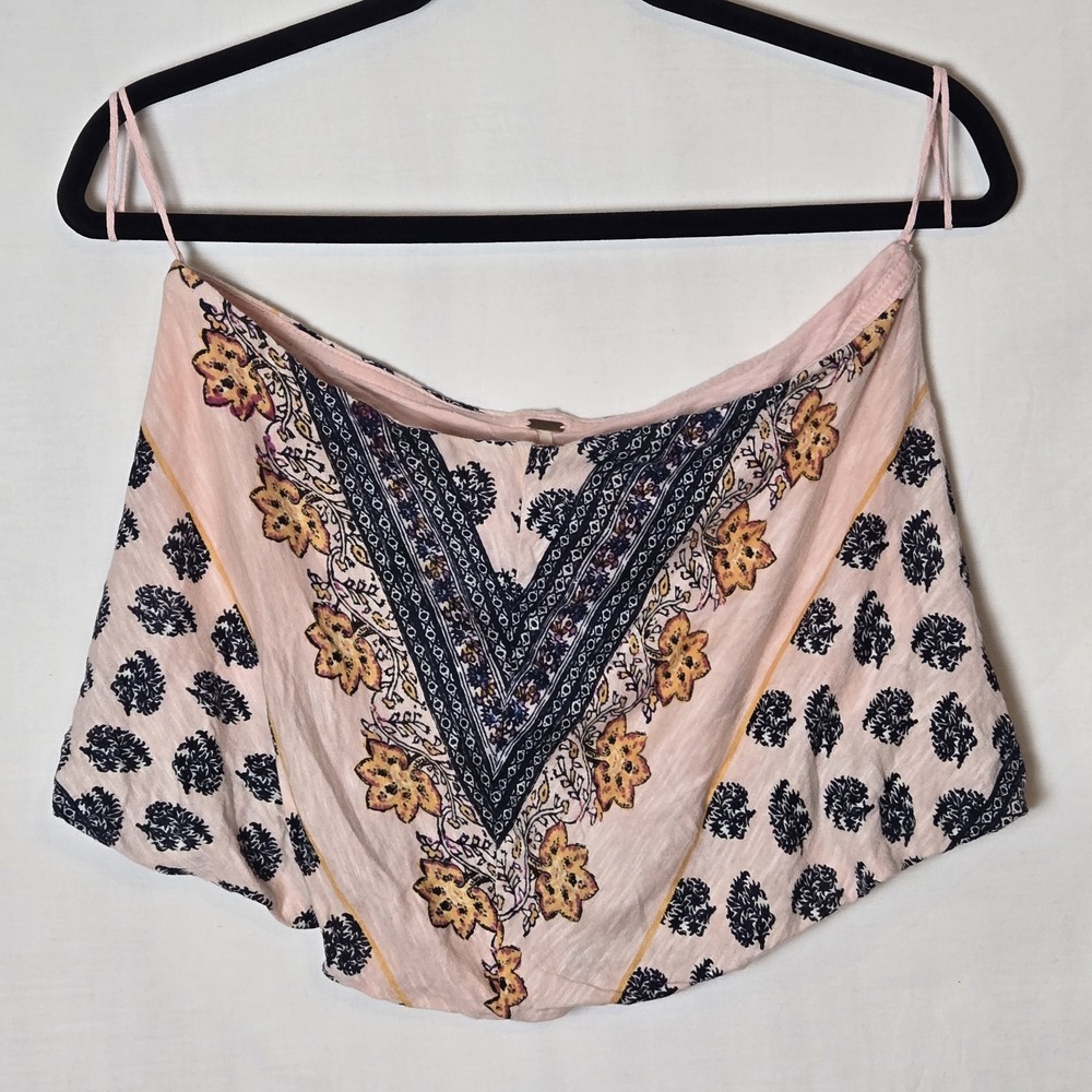 Free People Borderline Tube Top Pink Bandana Multi Size M Festival Western Boho